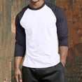 thumbnail image 5 of Mens Big & Tall T-Shirts Plus Size S-4X 3/4 Sleeve Tees for Men Casual Color Block Raglan Pullover Crewneck Going-Out Tops, 5 of 5