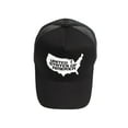 thumbnail image 1 of WITHMOONS USA America Map Print Mesh Snapback Hat Hiphop Trucker Cap Baseball Cap ALM1505 (Black), 1 of 4
