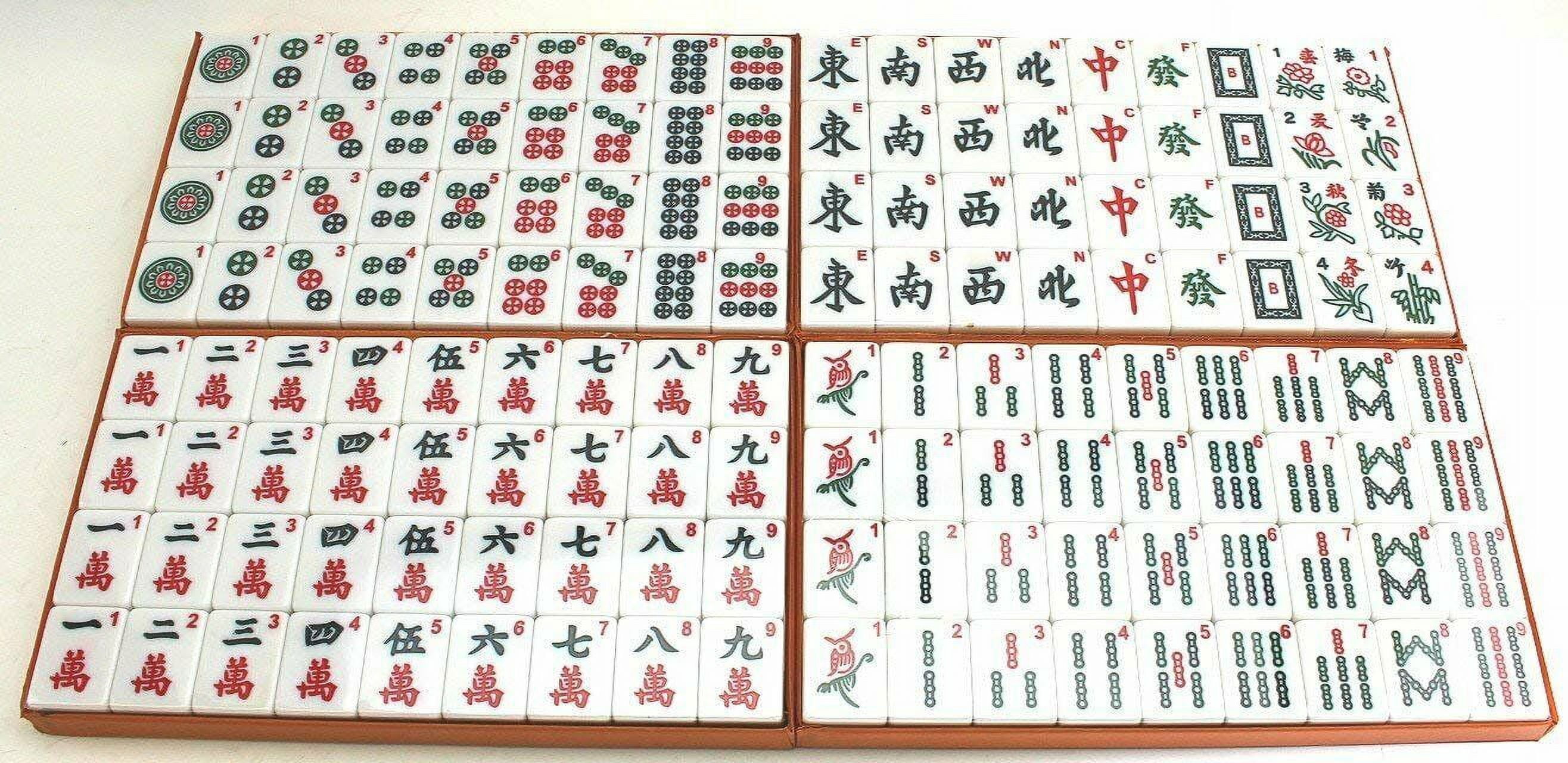 M36PH-1 Chinese Numbered X-Large Green Tiles Mahjong set / Board Game
