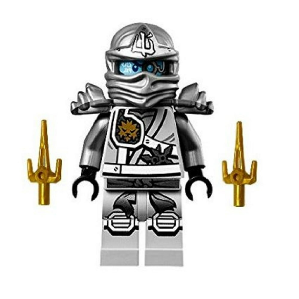 LEGO Ninjago Minifigure Zane Titanium Ninja with Gold Sai weapons (70748)