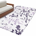 thumbnail image 2 of Purple Grey Botanical Area Rug 4'x6', Watercolor Spring Floral Summer Leaf Washable Non-Slip Rugs, Low Pile Large Carpet for Living Room Bedroom Dining Room Kitchen Office Indoor Mat, 2 of 9