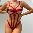 thumbnail image 5 of Gibobby ropa interior Mujeres Sexy Cinta Anillo de Sin espalda Body Lencería (Vino, L), 5 of 5