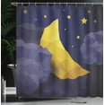 thumbnail image 4 of Ambesonne Geometric Shower Curtain, Triangle Night Sky, 69"Wx70"L, Navy Blue Yellow, 4 of 5