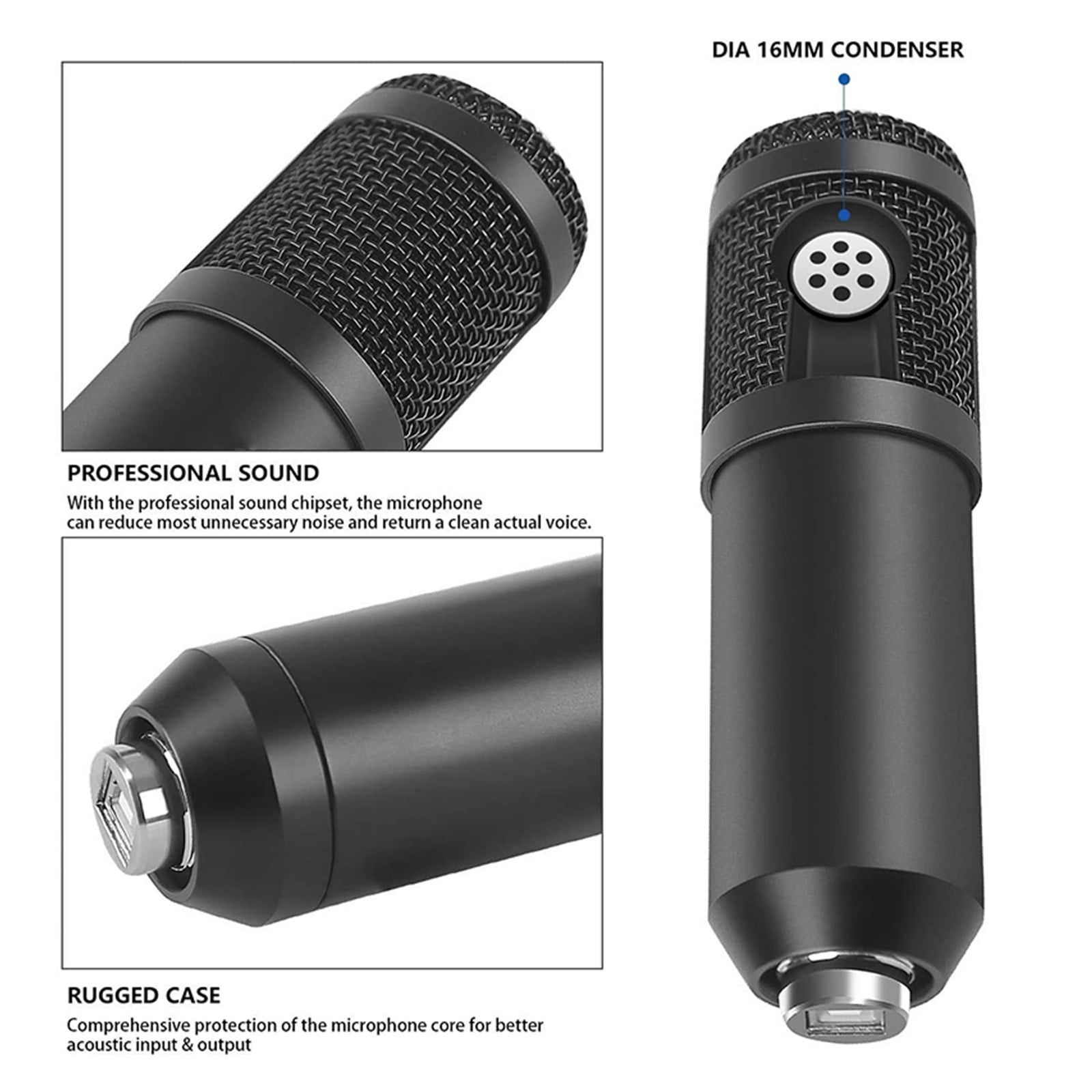 Condenser Microphone with V8S Live Sound Card(Optional)for Live Streaming,Singing,Gaming