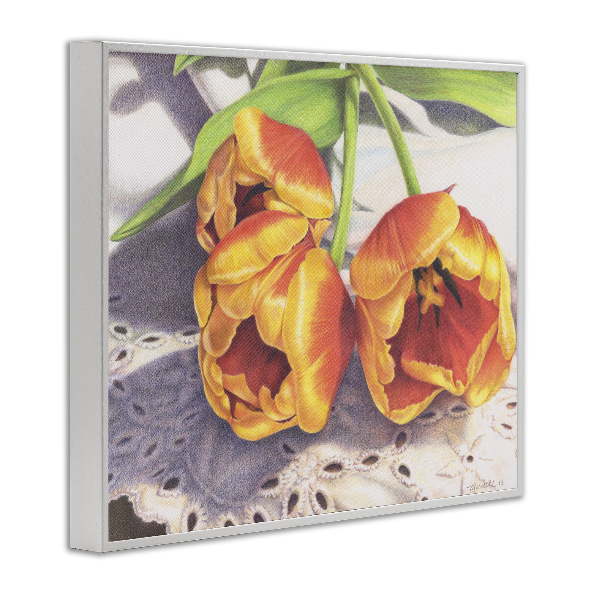 Stupell Industries Three Of A Kind Botanical & Floral Painting White Framed Art Print Wall Art, 30 x 24