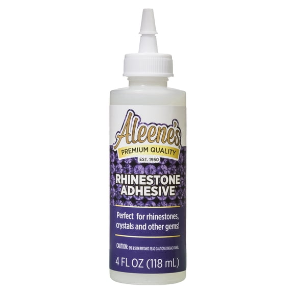 Aleene's Rhinestone Adhesive, 4 fl. oz. - Permanent Clear Glue for Crystals, Gems & Embellishments