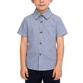 thumbnail image 3 of CPNG Toddler & Kids' Short-Sleeve Button-Down Shirt - Classic Black & White Vertical Stripes, Soft Breathable Fabric, Casual Daily Wear, 3 of 4