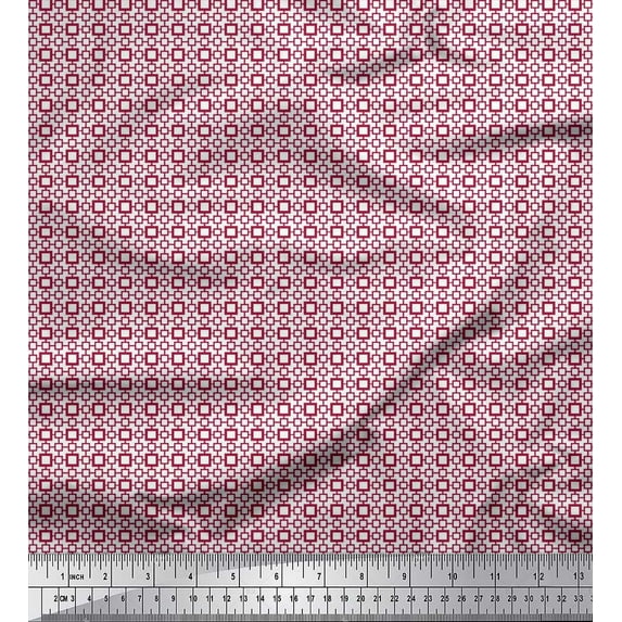 Soimoi Cotton Voile Fabric Geometric Small Print Fabric by Yard 56 Inch Wide