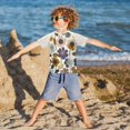 thumbnail image 3 of FORMRS Boys Rash Guard Short Sleeves Swim Shirt Quick Dry UPF 50+ Sun Protection, Sizes 3-12T, Colorful Floral, 3 of 6
