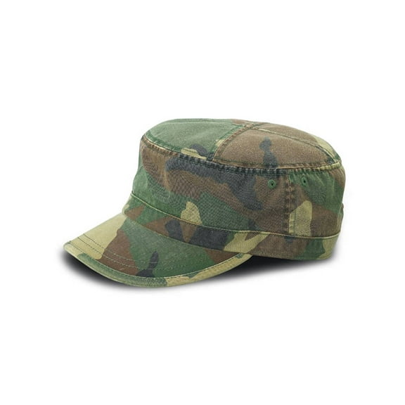 Vintage Retro Wash Design Flat Top Cap, Camouflage