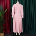 thumbnail image 5 of AURA Women’s Shirt Dress Turn Down Collar Puff Sleeve Long Sleeve Solid Color S XXXL, 5 of 7