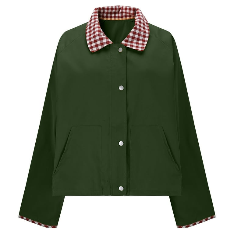 dress barn winter coats plus size Blmnix Barn Womens Coats and Jackets Green Lightweight Plus Size Jacket  Oversized Long Sleeve Winter Cloting