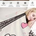 thumbnail image 3 of JEUXUS Eiffel Tower Throw Blanket Paris Tower Plush Blanket for Bed Sofa Couch Romantic Rose Chic Paris Theme Sherpa Blanket Paris Cityscape Heart Love Fuzzy Blanket Room Decor Flannal Blanket, 3 of 6