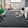 thumbnail image 3 of Alfombra DweIke Esponjosa Gris Oscuro 8x10 para Dormitorio y Sala, Alfombra Grande Suave de Peluche para Niñas y Niños, Antideslizante y Lavable a Máquina para Dormitorio, Guardería y Aula, 3 of 9