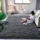 thumbnail image 3 of Alfombra Antideslizante de Peluche Gris Oscuro DweIke 152x244 cm, 3 of 9