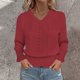 thumbnail image 1 of Ailaofu Womens Tops V Dressy Casual Neck Long Sleeve Shirts Buttons Business Casual Tops, 1 of 6