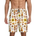 thumbnail image 2 of Rocae Gnomes Autumn Harvest for Men's Soft Sleep Pajama Shorts, Waistband and Pockets, 2 of 9
