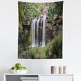 thumbnail image 1 of Nature Tapestry, Photo of Waterfall Forest Jungle Corleone Sicily Rocks Trees Grass Landscape, Fabric Wall Hanging Decor for Bedroom Living Room Dorm, 5 Sizes, Brown Green White, by Ambesonne, 1 of 1