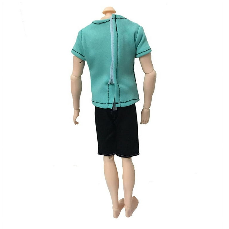 1/6 Boy Doll Clothes For Ken Doll Outfits Green T-shirt Shorts Pants  Accessories