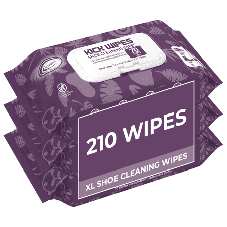 Air Jungles Shoe Cleaning Wipes 70 Count (Pack of 3), Dual-Textured Quick Clean for Sneakers, Boots, Foam Clogs, Extra Large 7 x 7 inch Removes Dirt, Grime, Safe on Colors & Finishes