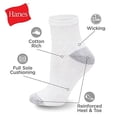 thumbnail image 3 of Calcetines tobilleros blancos Hanes Value 10 pares para mujer, 3 of 3
