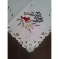 thumbnail image 5 of Doily Boutique Christmas Tablecloth or Table Topper Square Embroidered with Red Cardinals on Antique Fabric, 36 inches, 5 of 6