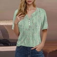 thumbnail image 2 of Stamzod Summer Blouses for Women 2025 Fashion Floral Printed V Neck Short Sleeve Pullover Tops Daily Casual Loose Plus Size Shirts for Women Trendy Green B S, 2 of 4