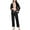 Black, variant on 100% Cotton Pajama Sets for Women Long Sleeve Sleepwear Button Down Pjs Fall 2 Piece Lounge Sets S-XXL(Navy Blue, Small)