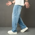 thumbnail image 6 of Kakii Men's Wide-Leg Jeans Straight Leg Carpenter Denim Pants Loose fit Trousers, 6 of 7