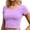 Light Purple, variant on Mid Ritzy Crop Tee for Flirty Short Sleeve Shirt with Demi Length Everyday Casual Top for Warm Weather Medium T Shirt women Casual Thin Shirt Women's Striped Shirts