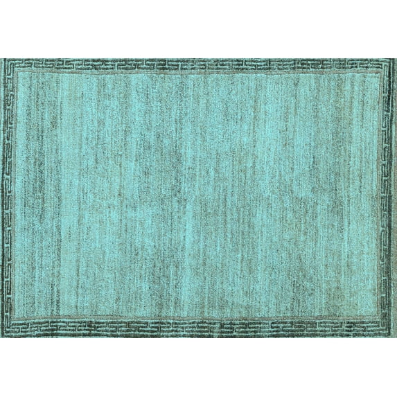 Ahgly Company Indoor Rectangle Abstract Light Blue Modern Area Rugs, 7' x 9'