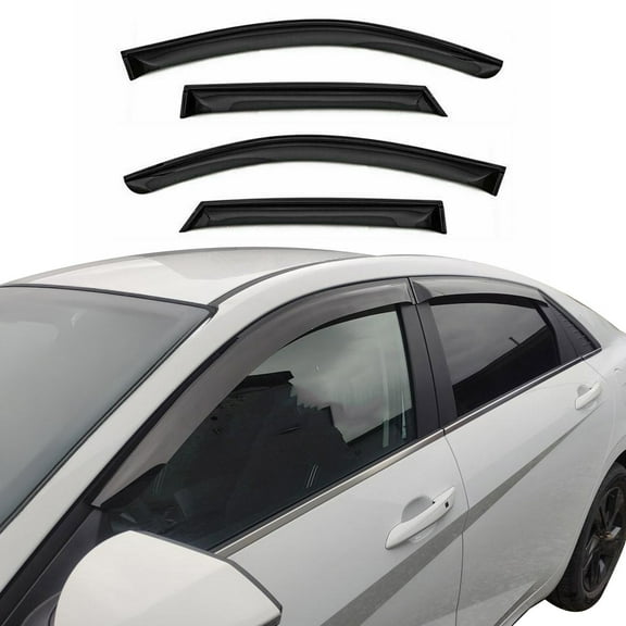 Window Visor Vent Rain Guard Deflector for Kia Forte 2014-2018 Smoke 4 Pcs