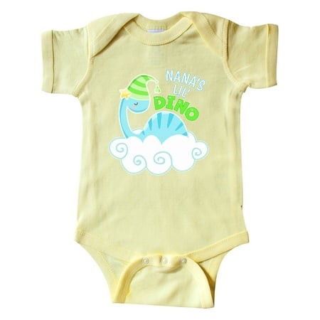 

Inktastic Nana s Lil Dino with Cute Blue Baby Dinosaur Gift Baby Boy or Baby Girl Bodysuit