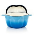 thumbnail image 3 of MegaChef Pepper Shaped 3 Quart Enameled Cast Iron Casserole in Blue, 3 of 13