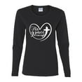 thumbnail image 2 of Wild Bobby His Grace Is Enough Heart Inspirational/Christian Women Graphic Long Sleeve Tee, Black, Small, 2 of 5