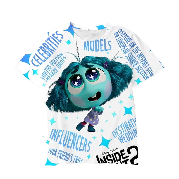 Camiseta de verano Inside Out 2 para niños y adolescentes, camiseta de dibujos animados, camiseta de manga corta, camiseta divertida, ropa de uniforme de entrenamiento para niñas