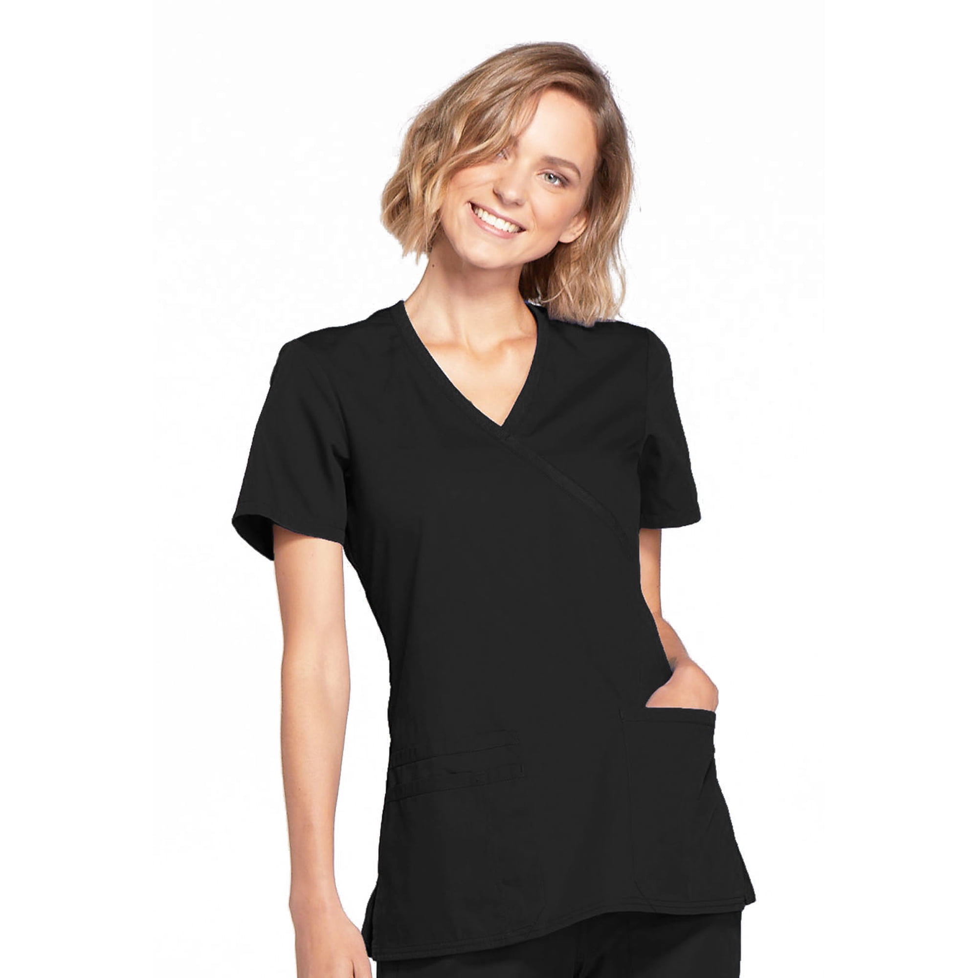 Cherokee Workwear Originals Women's Scrubs Top Mock Wrap WW650