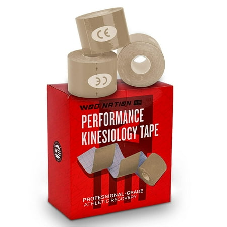 Kinesiology Tape - 2 Inch Waterproof Sports Tape For Knees, Shoulders & Ankles (2 Rolls)