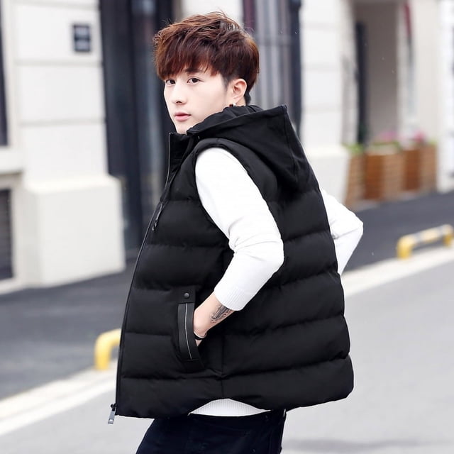 Chaleco para hombre, otoño e invierno, grueso, moderno, personalizado, estilo coreano, chaleco cálido, chaleco, chaqueta de plumas, chaqueta informal