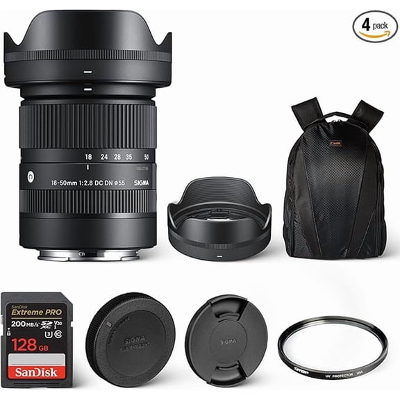 Sigma 18-50mm f/2.8 DC DN Contemporary Lens Bundle for Sony E Mount