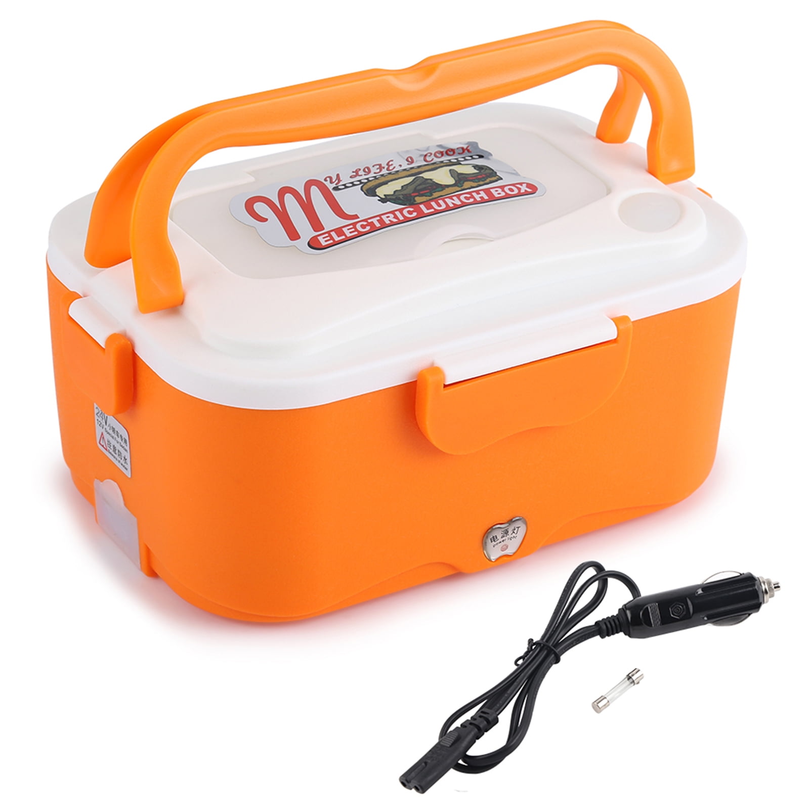 Boîte Chauffante Lunch Box Électrique - 1,5 L - Acier Inoxydable - 40W - Portable Orange - Maison