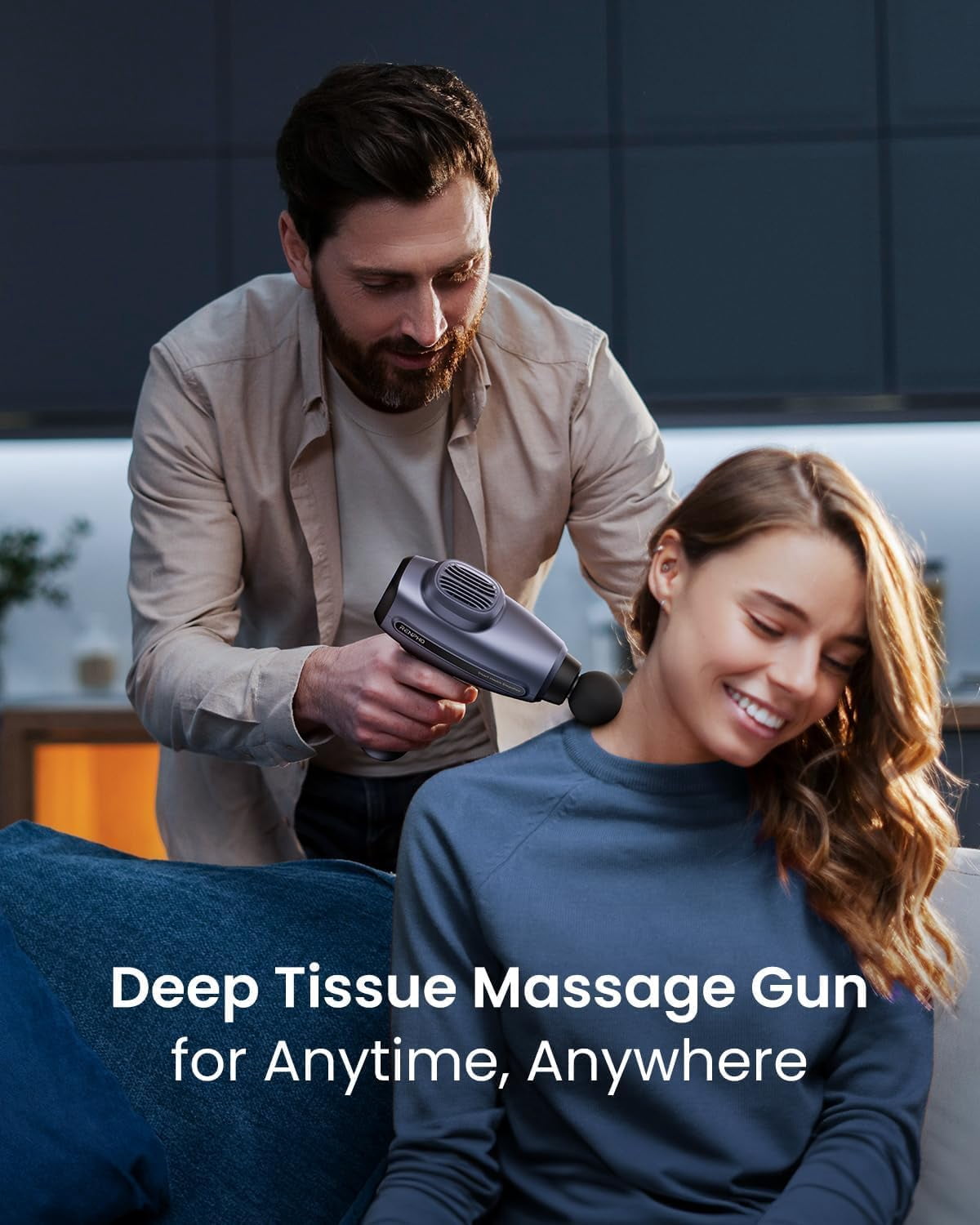 Deep Tissue Percussion Massage Gun for Athletes with 15 Speeds and LED Touchscreen