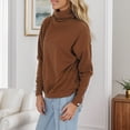 thumbnail image 7 of Sweaters For Women Turtleneck Solid Color Cufflink Loose Long Sleeve Casual O Neck Knit Pullover Sweater Tops, 7 of 7