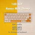 thumbnail image 4 of 140 teclas PBT Set amarillo reemplaza ensamblajes para teclados mecánicos 84/98/104 teclados 61/68/82 , fuente fuente Hugo  Teclas de material PBT, 4 of 10