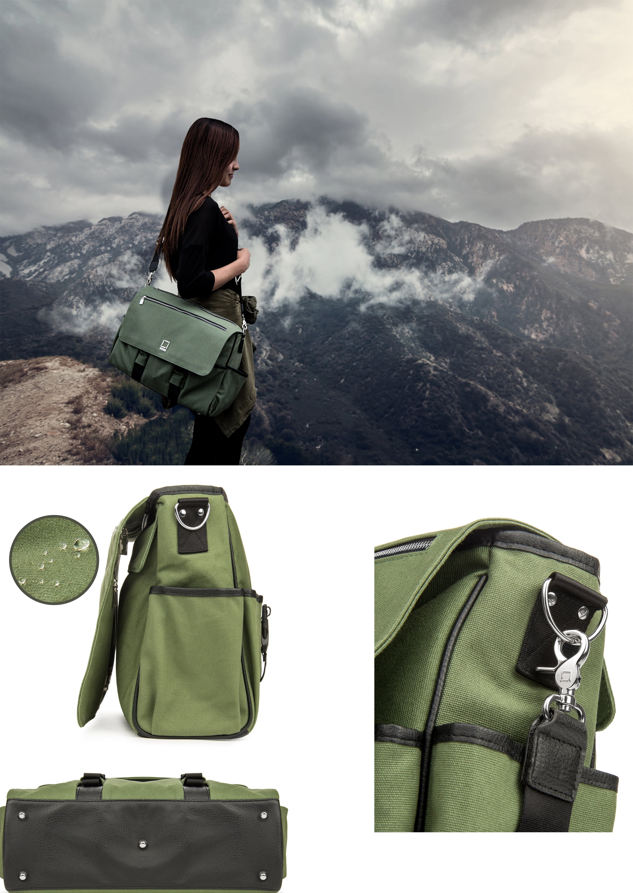 Water Repellent Professional Camera Messenger Shoulder Bag for DSLR and SLR Cameras