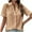 Yellow, variant on Women Casual T-Shirt Solid Short Sleeve Turndown Collar Buttons Cardigan Blouse Tops