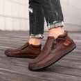 thumbnail image 6 of HAJWOH The First Young Shoes Men, Men’S Handmade Premium Leather Slip-On Driving Boots Travel & Outdoor Brown US-6.5(EU-38), 6 of 8