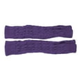 thumbnail image 3 of Men and Women's Solid Color Knit Fingerless Gloves, Winter Warm Wrist Warmers, Stretchy Fingerless Texting Gloves, Unisex Thermal Wrist Covers for Typing and Daily Use Purple, 3 of 3