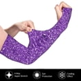 thumbnail image 3 of Goofa Glitter Purple Pattern UV Sun Protection Arm Sleeves, UPF 50 Sports Cooling Arm Compression Sleeves for Men Women Teenager, 3 of 8