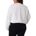 thumbnail image 4 of DARING DIVA Women's Plus Size Fluffy Open Front Cropped Faux Fur Coat 1X White, 4 of 6